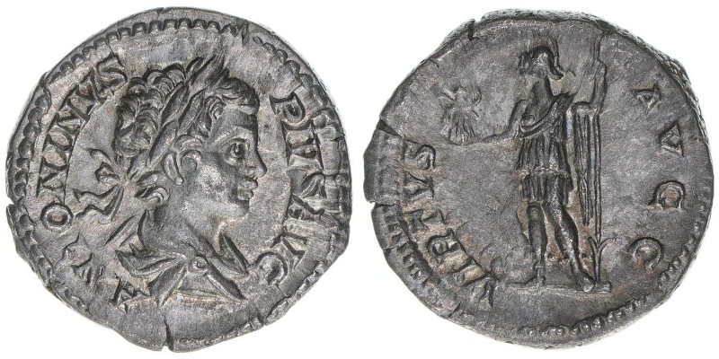 Caracalla 198-217
Römisches Reich - Kaiserzeit. Denar. VIRTVS AVGG
Rom
3,30g
Kam...