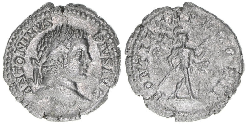 Caracalla 198-217
Römisches Reich - Kaiserzeit. Denar. PONTIF TR P X COS II
Rom
...