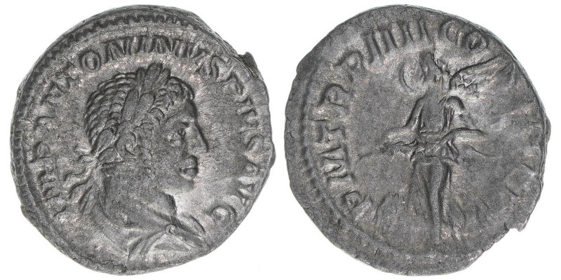 Elagabalus 218-222
Römisches Reich - Kaiserzeit. Denar. P M TR P IIII COS III P ...