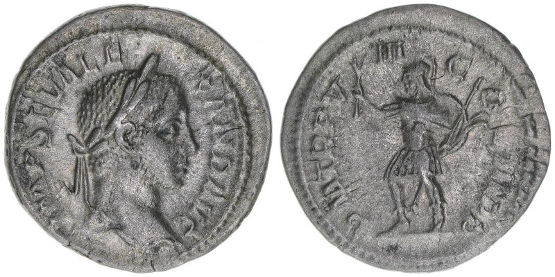 Severus Alexander 222-235
Römisches Reich - Kaiserzeit. Denar. P M TR P VIII COS...