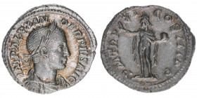 Severus Alexander 222-235
Römisches Reich - Kaiserzeit. Denar. P M TR P XI COS III P P
Rom
2,90g
Kampmann 62.62
vz