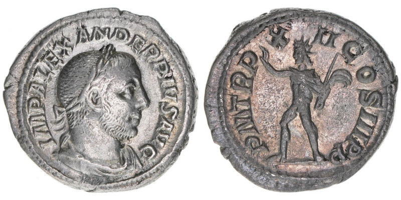 Severus Alexander 222-235
Römisches Reich - Kaiserzeit. Denar. P M TR P XII COS ...