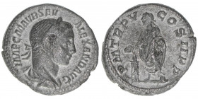 Severus Alexander 222-235
Römisches Reich - Kaiserzeit. Denar. P M TR P V COS II P P
Rom
3,63g
Kampmann 62.52
ss