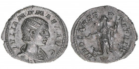 Julia Mamaea +235 Mutter des Severus Alexander
Römisches Reich - Kaiserzeit. Denar. IVNO CONSERVATRIX
Rom
2,34g
RIC 343
vz