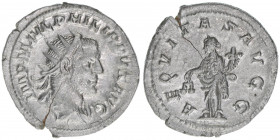 Philippus I. Arabs 244-249
Römisches Reich - Kaiserzeit. Antoninian. AEQVITAS AVGG
Rom
3,36g
RIC 27
vz