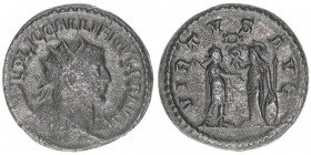 Gallienus 253-268
Römisches Reich - Kaiserzeit. Antoninian. VIRTVS AVG
Rom
4,24g
Kampmann 90.213
ss/vz