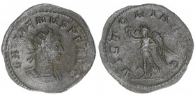 Gallienus 253-268
Römisches Reich - Kaiserzeit. Antoninian. VICTORIA AVG
Rom
2,58g
Kampmann 90.199
ss/vz