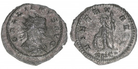 Gallienus 253-268
Römisches Reich - Kaiserzeit. Antoninian. MINERVA AVG
Rom
3,42g
Kampmann 90.128
vz-