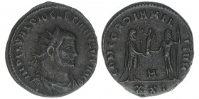 Diocletianus 284-305
Römisches Reich - Kaiserzeit. Antoninian. CONCORDIA MILITVM H XXI
Heracleia
4,30g
Kampmann 119.25
vz