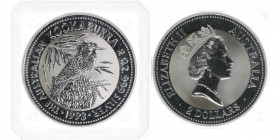 Elisabeth II.
Australien. 2 Dollar, 1993. 2 Unzen Silber - Kookaburra
2 Oz.999Ag
PP