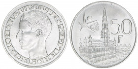 Baudouin 1951-1993
Belgien. 50 Francs, 1958. 12,56g
Schön 121
vz
