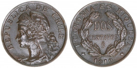 2 Centavos, 1919
Chile. 4,95g. Schön 5
vz