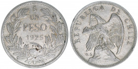 1 Peso, 1925
Chile. 8,88g. Schön 15
ss+
