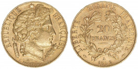20 Francs, 1851 A
Frankreich. Gold. 6,42g
Kahnt/Schön 85
vz-