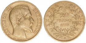 20 Francs, 1853 A
Frankreich. Gold. 6,43g
Kahnt/Schön 102
ss