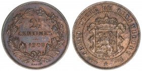 Wilhelm IV. 1905-1912
Luxembourg. 2 1/2 Centimes, 1908. 2,60g
KM#21
vz