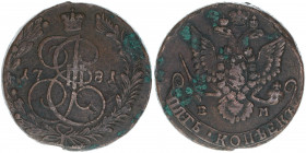 Katharina II.
Rußland. 5 Kopeken, 1781 EM. 58,68g
ss