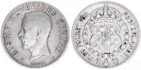 Gustav V. 1907-1950
Schweden. 1 Krona, 1912. 7,39g
Schön 26
ss-