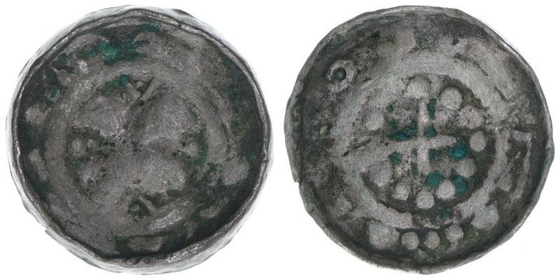 Sachsen
Mittelalter. Hochrandpfennig, ohne Jahr. 1,10g
ss/vz