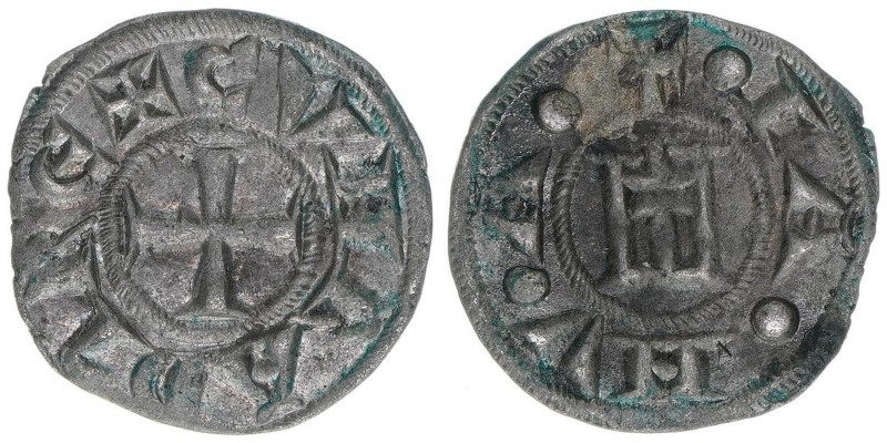Genua - Conrad
Mittelalter. Denar, um 1139-1339. 0,95g
Biaggi 858
ss/vz