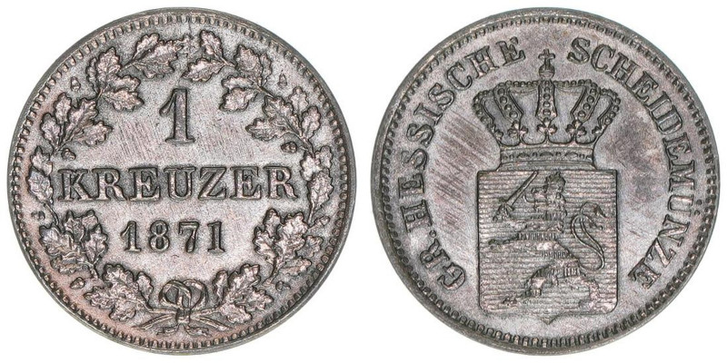 Ludwig II. Otto Friedrich Wilhelm 1864-1886
Bayern. 1 Kreuzer, 1871. 0,86g
AKS18...