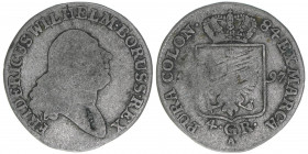 Friedrich Wilhelm II. 1786-1797
Brandenburg. 4 Gröscher, 1797 A. 5,00g
J.21
ss-