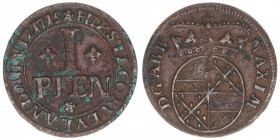 Maximilian von Horrich 1714-1721
Corvey. 1 Pfennig, 1715. 0,94g
Schwede 351
ss/vz