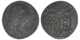 Ernst Joseph 1741-1758
Montfort. 1 Kreuzer, 1754. 0,51g
KM#170
ss