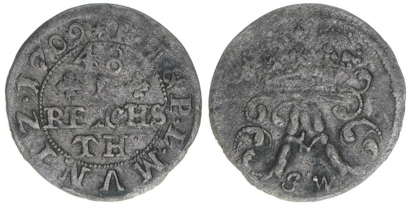Franz Arnold von Metternich 1706-1718
Münster. 1/48 Taler, 1709 JW. 0,86g
Schulz...