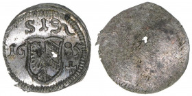Reichsstadt
Nürnberg. Pfennig, 1685. winziges Loch wie bei dieser Nominale häufig vorkommend
0,41g
stfr-