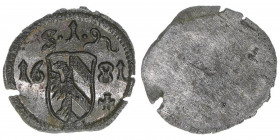 Pfennig, 1681
Reichsstadt Nürnberg. Nürnberg. 0,34g
Kellner 335
vz++