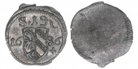 Pfennig, 1686
Reichsstadt Nürnberg. Nürnberg. 0,31g
Kellner 335
vz-