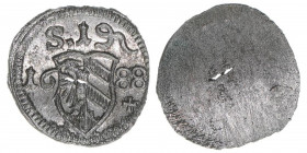 Pfennig, 1688
Reichsstadt Nürnberg. Nürnberg. 0,34g
Kellner 335
vz/stfr