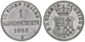 Nicolaus Friedrich Peter 1853-1900
Oldenburg. 1 Groschen, 1858 B. 2,14g
AKS 29
vz-