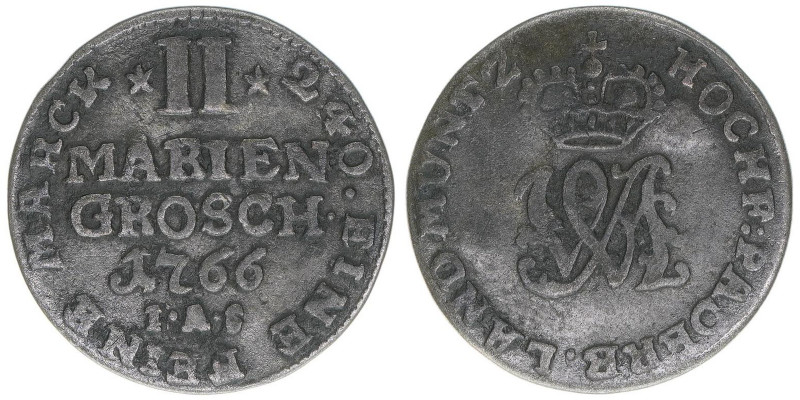 Wilhelm Anton von Asseburg 1763-1782
Paderborn, Bistum. 2 Mariengroschen, 1766. ...