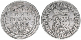 Karl III. Philipp 1716-1742
Pfalz Kurlinie. 20 Kreuzer, 1727. 4,52g
Noss 344
ss