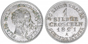 Friedrich Wilhelm III. 1797-1840
Preussen. 1 Silbergroschen, 1821 A. 2,11g
AKS 27
ss+