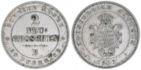 Johann 1854-1873
Sachsen. 2 Neugroschen, 1863 B. 3,25g
AKS 144
ss+