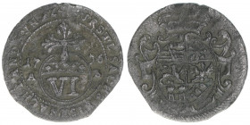 Wilhelm Heinrich 1729-1741
Sachsen Eisenach. 6 Pfennig, 1736. 1,00g
Merseburger 4109
ss
