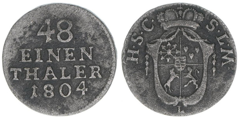 Franz Friedrich Anton 1800-1806
Sachsen Coburg Saalfeld. 1/48 Taler, 1804. 1,17g...