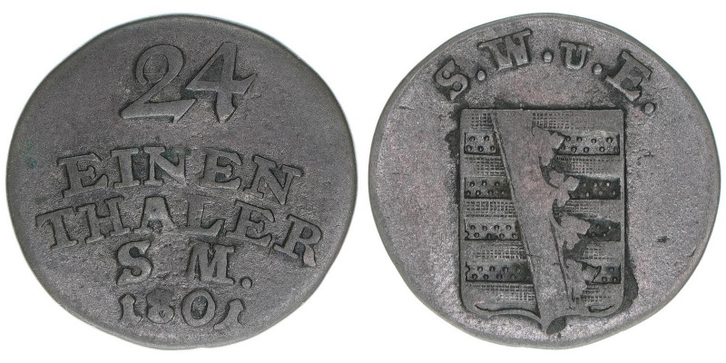 Carl August 1775-1828
Sachsen Weimar Eisenach. 1/24 Taler, 1801. 2,24g
ss-
