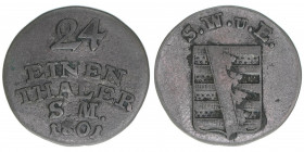 Carl August 1775-1828
Sachsen Weimar Eisenach. 1/24 Taler, 1801. 2,24g
ss-