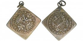 Belagerungsgeld
Stadt Ulm. Guldenklippe mit Öse, 1704. Silber vergoldet
12,97g
Nau 156
ss