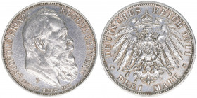 Prinzregent Luitpold 1886-1912
Bayern. 3 Mark, 1911 D. 16,63g
AKS 206
ss+