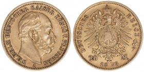 Wilhelm I. 1861-1888
Preussen. 20 Mark, 1873 A. 7,92g
AKS 109
ss/vz