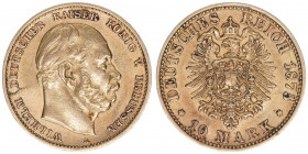 Wilhelm I. 1861-1888
Preussen. 10 Mark, 1875 A. 3,96g
AKS 112
vz-