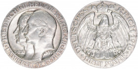 Wilhelm II. 1888-1918
Preussen. 3 Mark, 1910 A. aus Anlass des 100-jährigen Bestehens der Universität Berlin
16,65g
AKS 137
vz