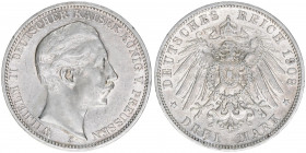 Wilhelm II. 1888-1918
Preussen. 3 Mark, 1908. 16,61g
J 103
ss+