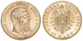 Friedrich III. 1888
Preussen. 10 Mark, 1888 A. 3,98g
AKS 120
stfr