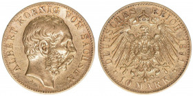 Albert 1873-1902
Sachsen. 10 Mark, 1891 E. 3,93g
J.263
ss/vz